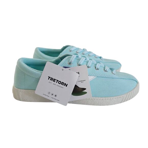 Tretorn Women's Size 9 Light Blue Nylite Plus Lace Up Low Top Canvas Sneakers - Picture 2 of 7